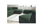 Megeve - Canapé D'Angle Fixe Modulable - Tissu Lisse Avec 1 Chauffeuse Et 1 Pouf - Angle Droit