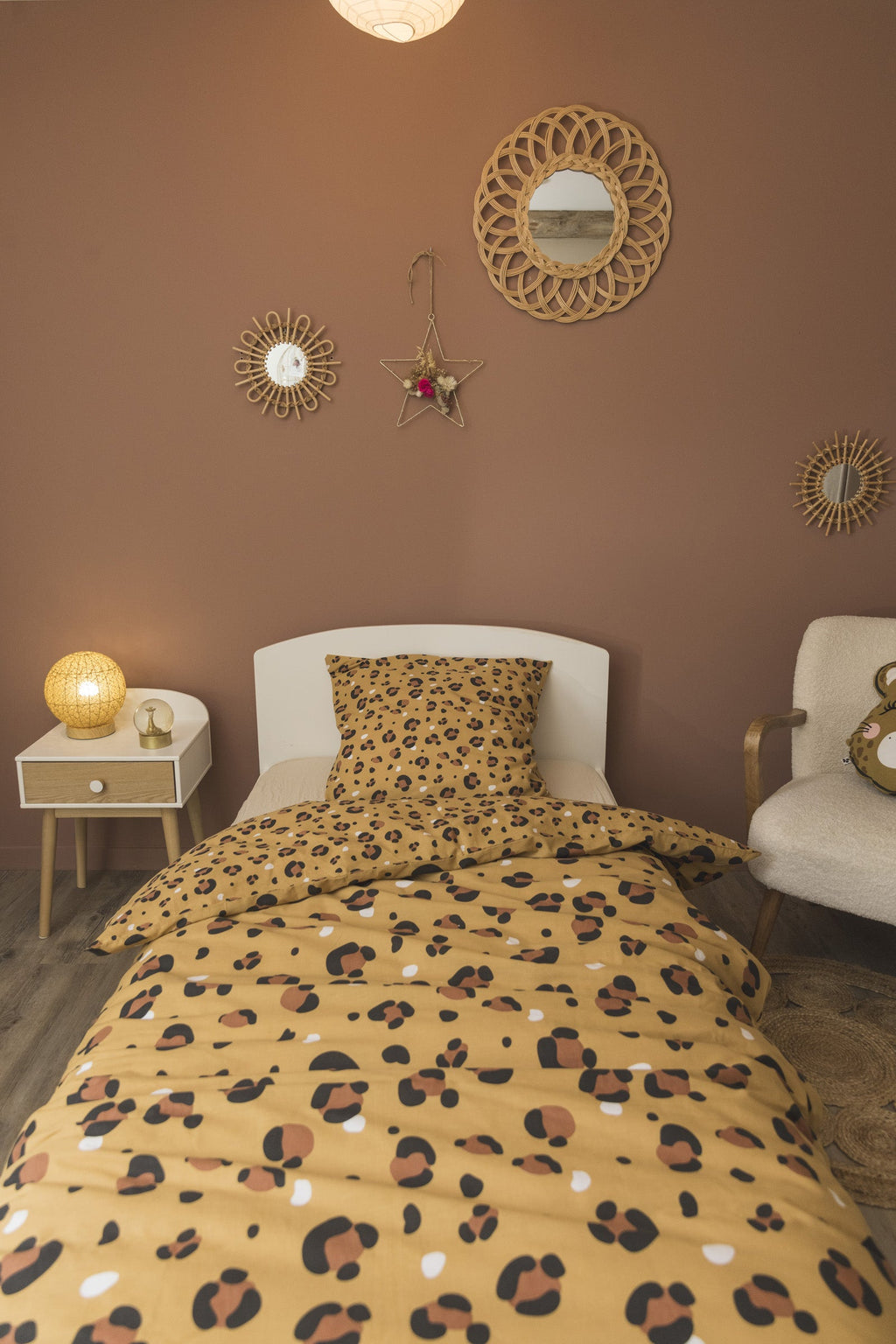 Lola - Parure De Lit (Housse De Couette + 2 Taies D'Oreiller) - Coton Imprimé