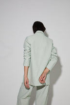 Blazer Ema, Rayures Gaufrées Vertes Fabriqué En Italie