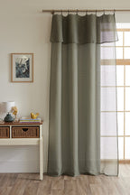Rideau Ajustable + 8 Anneaux Pince - Elda - Kaki
