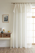 Rideau Ajustable + 8 Anneaux Pince - Freya - Ivoire