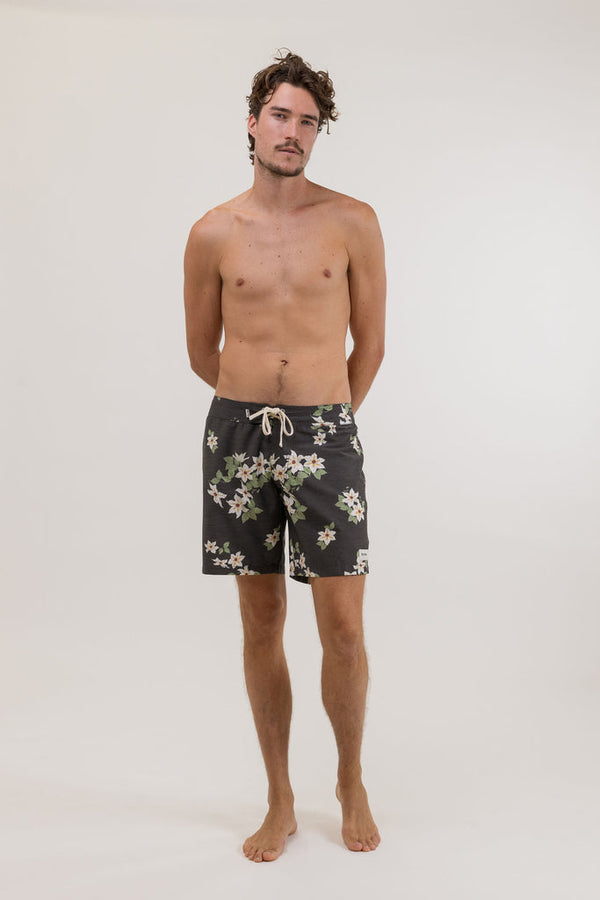 Rhythm - Short De Bain Bloom Trunk - Black - Homme