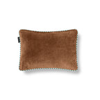 Coussin Double Face 50X35 En Velours Côtelé - Rose Et Marron