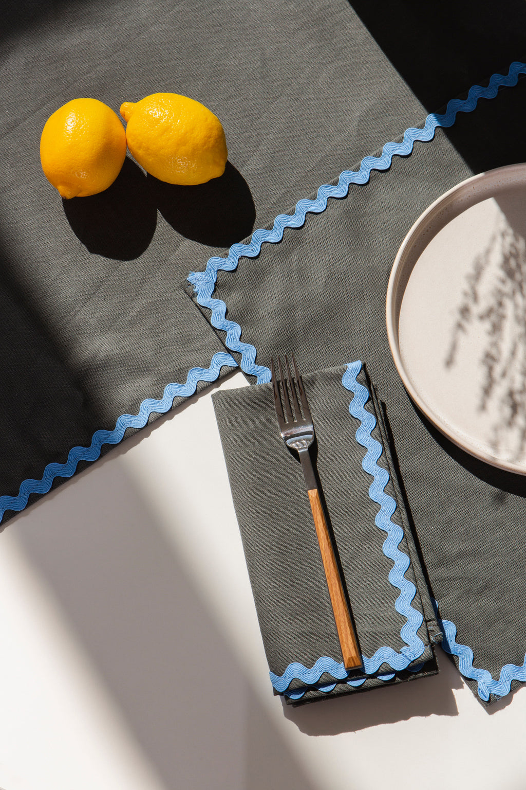 2 Sets De Table Wavy - Gris/Bleu