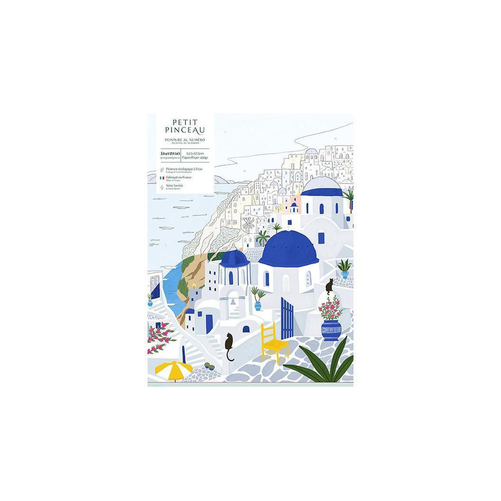 Coffret Peinture Au Numéro - Petit Pinceau - Santorini Par Maja Tomljanovic