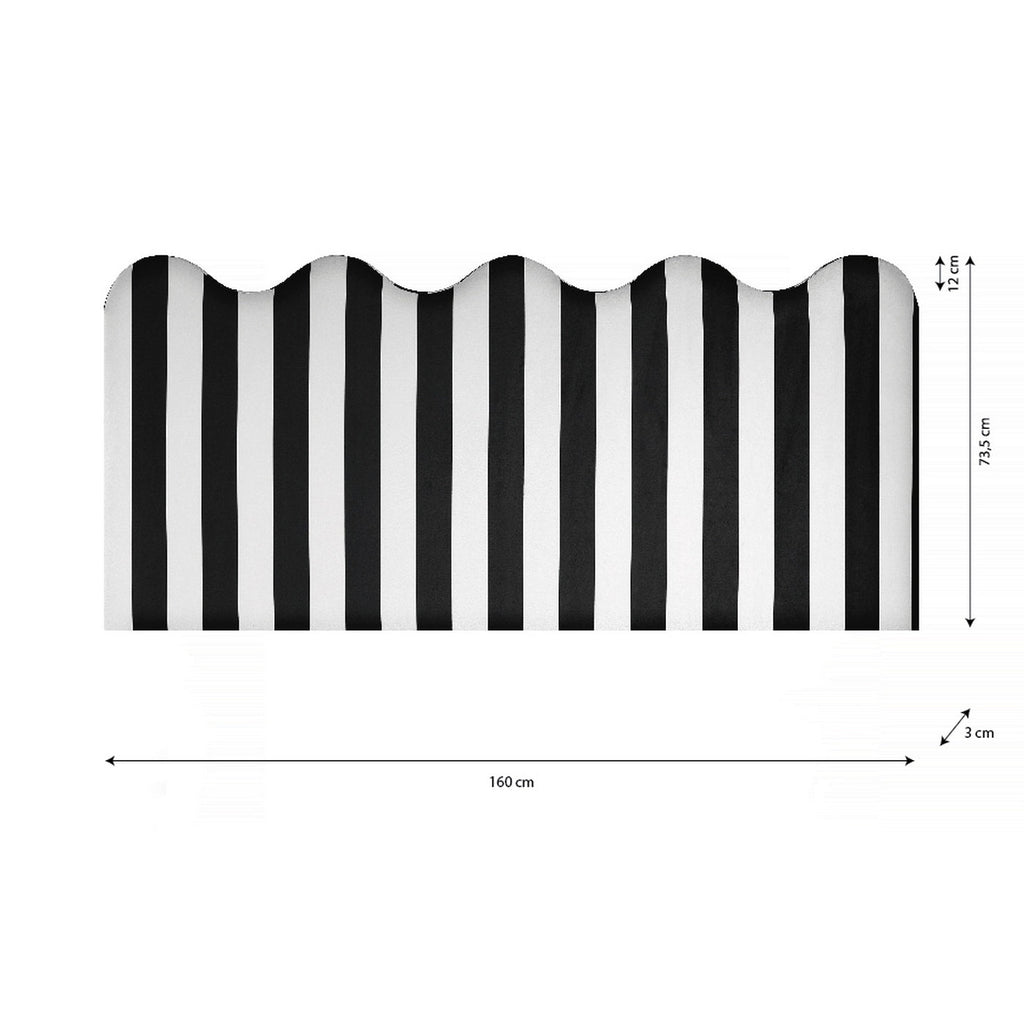 Tête De Lit Capitonnée Ondulée XL - Rayures
