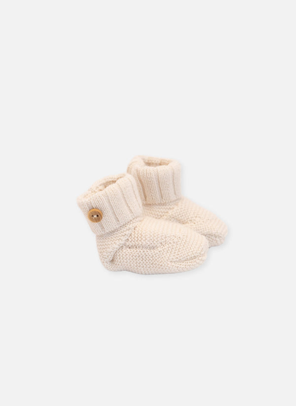 Chaussons En Laine Mélangée - Écru