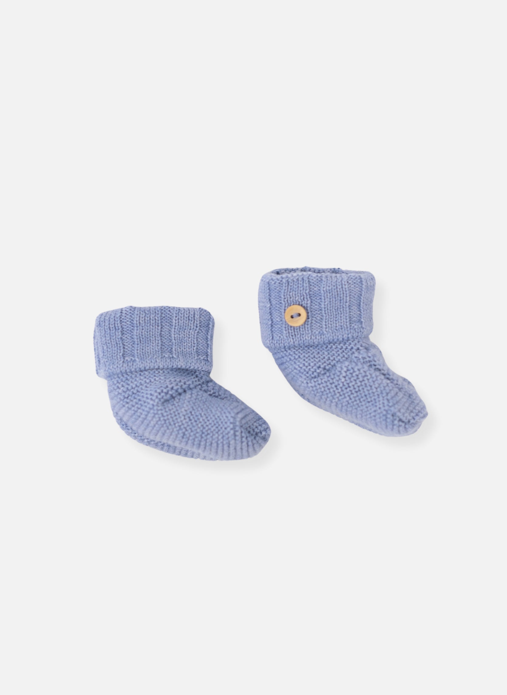 Chaussons En Laine Mélangée - Bleu Clair