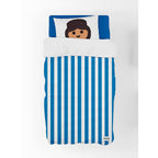 Parure De Lit Enfant À Rayures Playmobil - Bleue