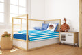 Parure De Lit Enfant À Rayures Playmobil - Bleue