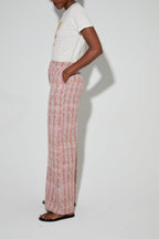 Pantalon Charlie Tissage Echo Rose Fabriqué En Italie