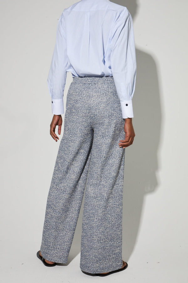 Pantalon Charlie Tricot Blue, Fabriqué En Italie