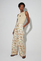 Pantalon Charlie, Toile Esprit Denim Vintage Flower Fabriqué En Italie