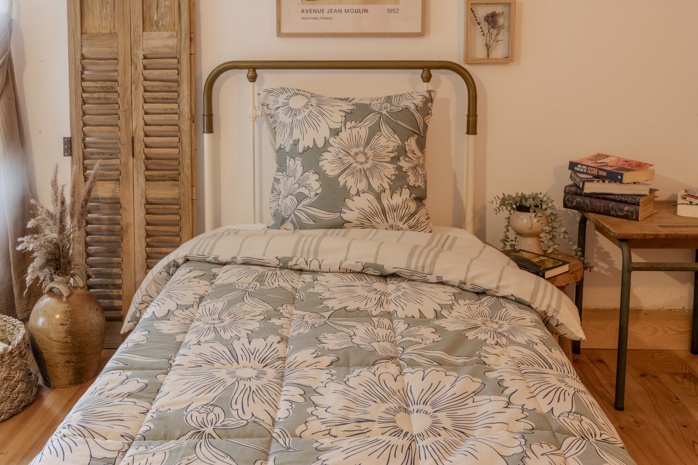 Tamara - Couette Imprimée + 1 Taie D'Oreiller - Coton Imprimé