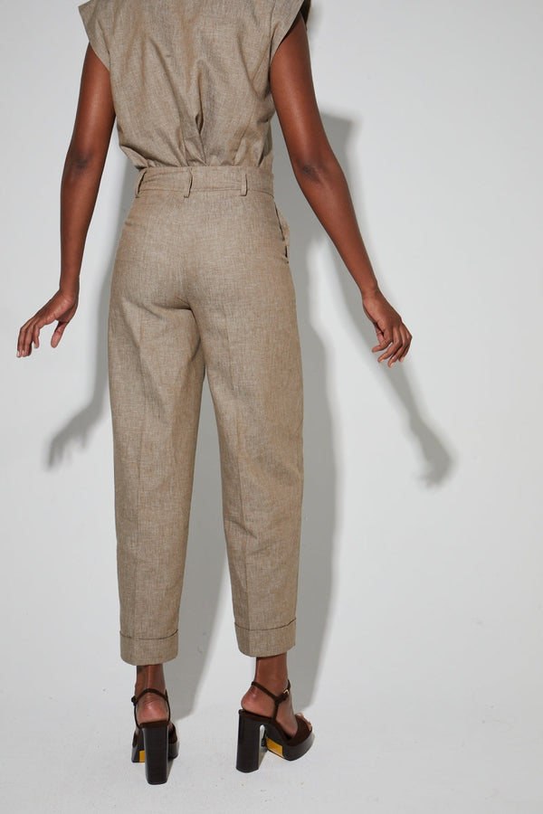 Pantalon Malou Tissage Coton Lin Fabriqué En Italie