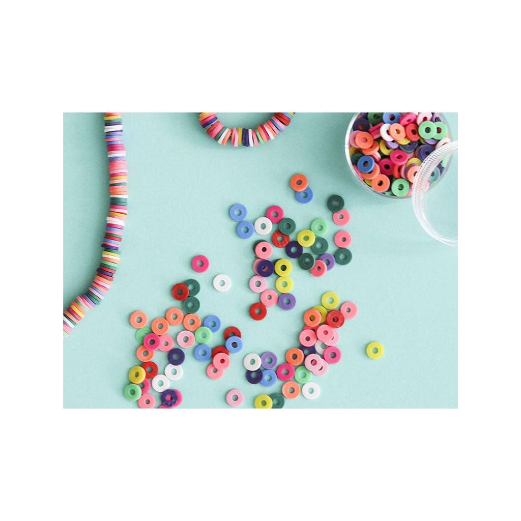 Boite De Perles Rondelles Heishi 6 Mm - Mix De Couleurs Pop