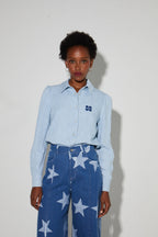 Pantalon Swiggy, Esprit Denim Print Étoile Blue Fabriqué En Italie