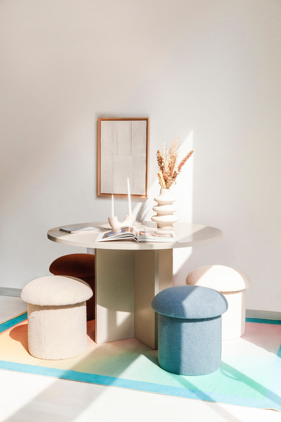 Table De Salle À Manger Ronde Matilda 120 Cm Stratifiée - Taupe