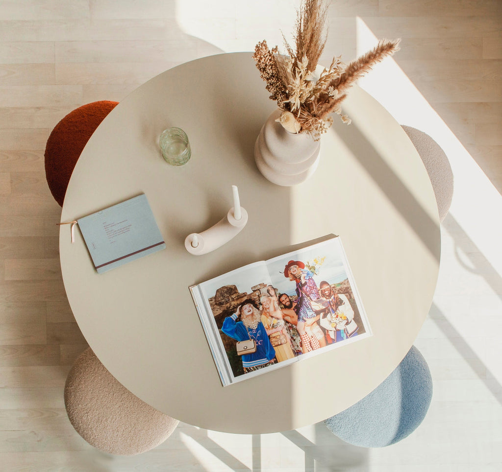 Table De Salle À Manger Ronde Matilda 120 Cm Stratifiée - Taupe