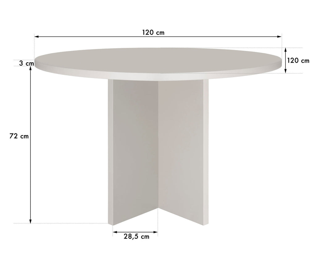 Table De Salle À Manger Ronde Matilda 120 Cm Stratifiée - Taupe