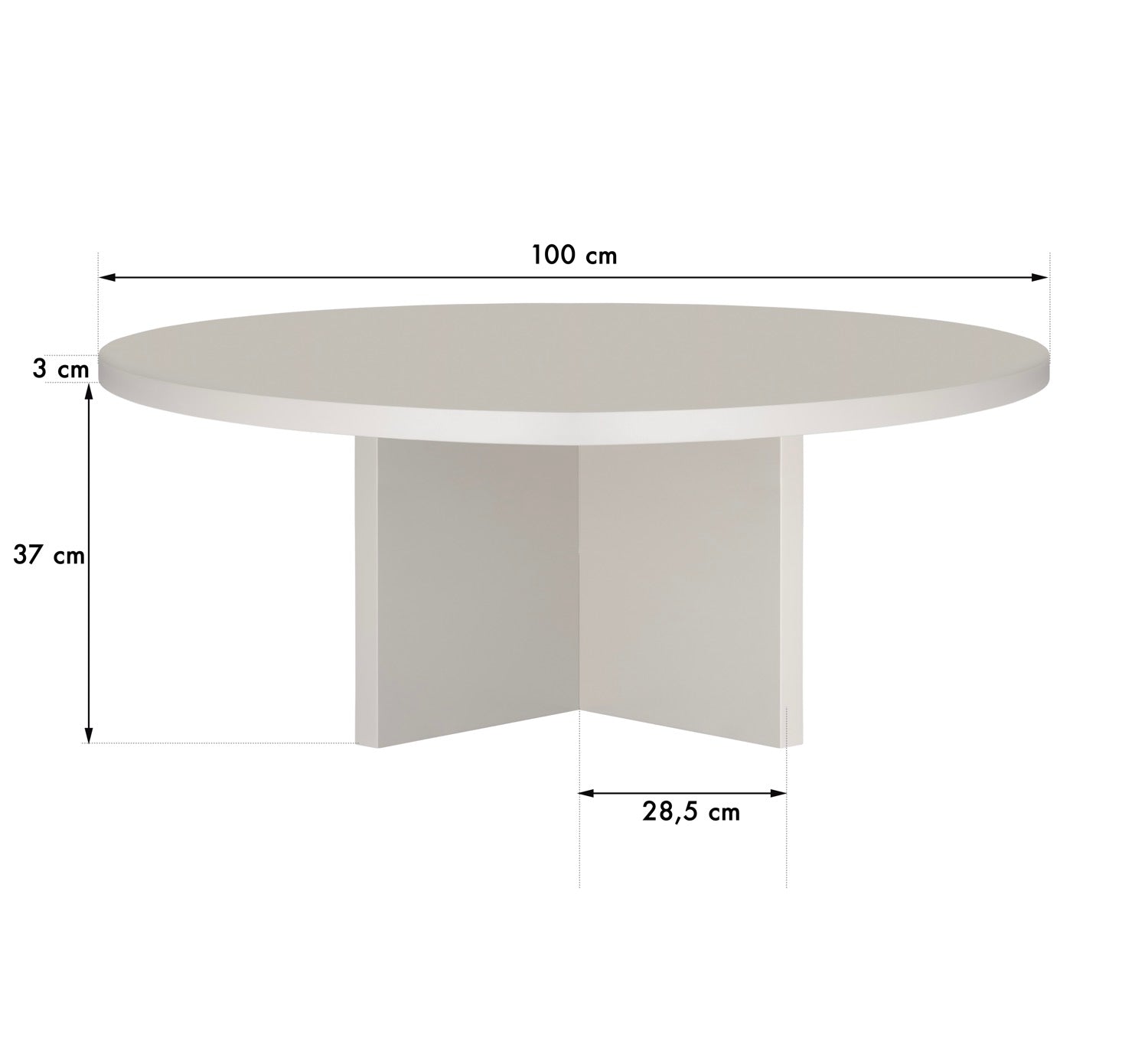 Table Basse Pausa Ronde 100 Cm En Stratifié - Taupe