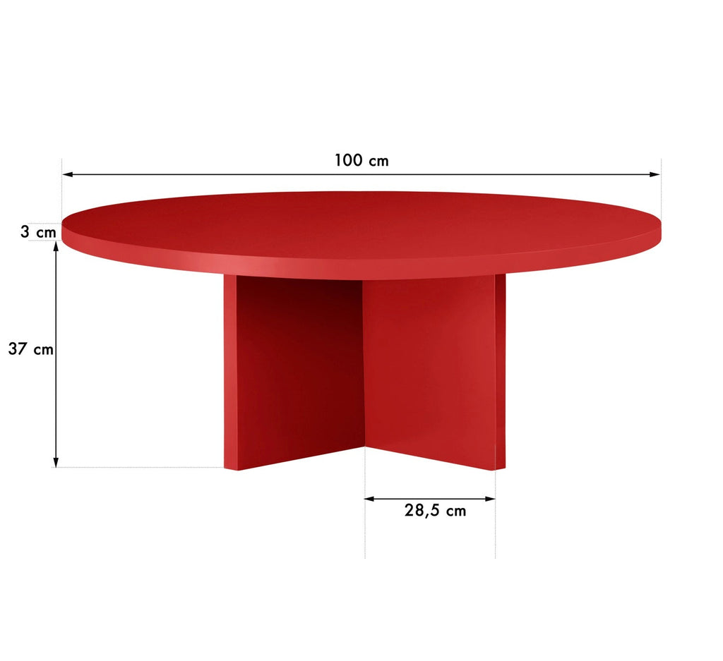 Table Basse Pausa Ronde 100 Cm En Stratifié - Flame - Flame