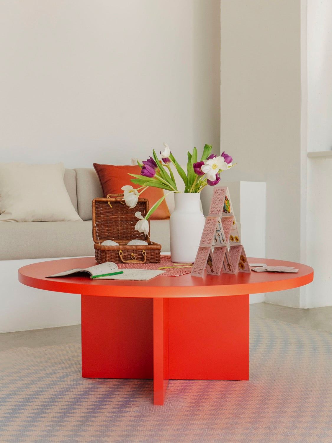 Table Basse Pausa Ronde 100 Cm En Stratifié - Flame - Flame