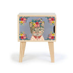 Table de Chevet Montessori - Naturel "Floral Cat"