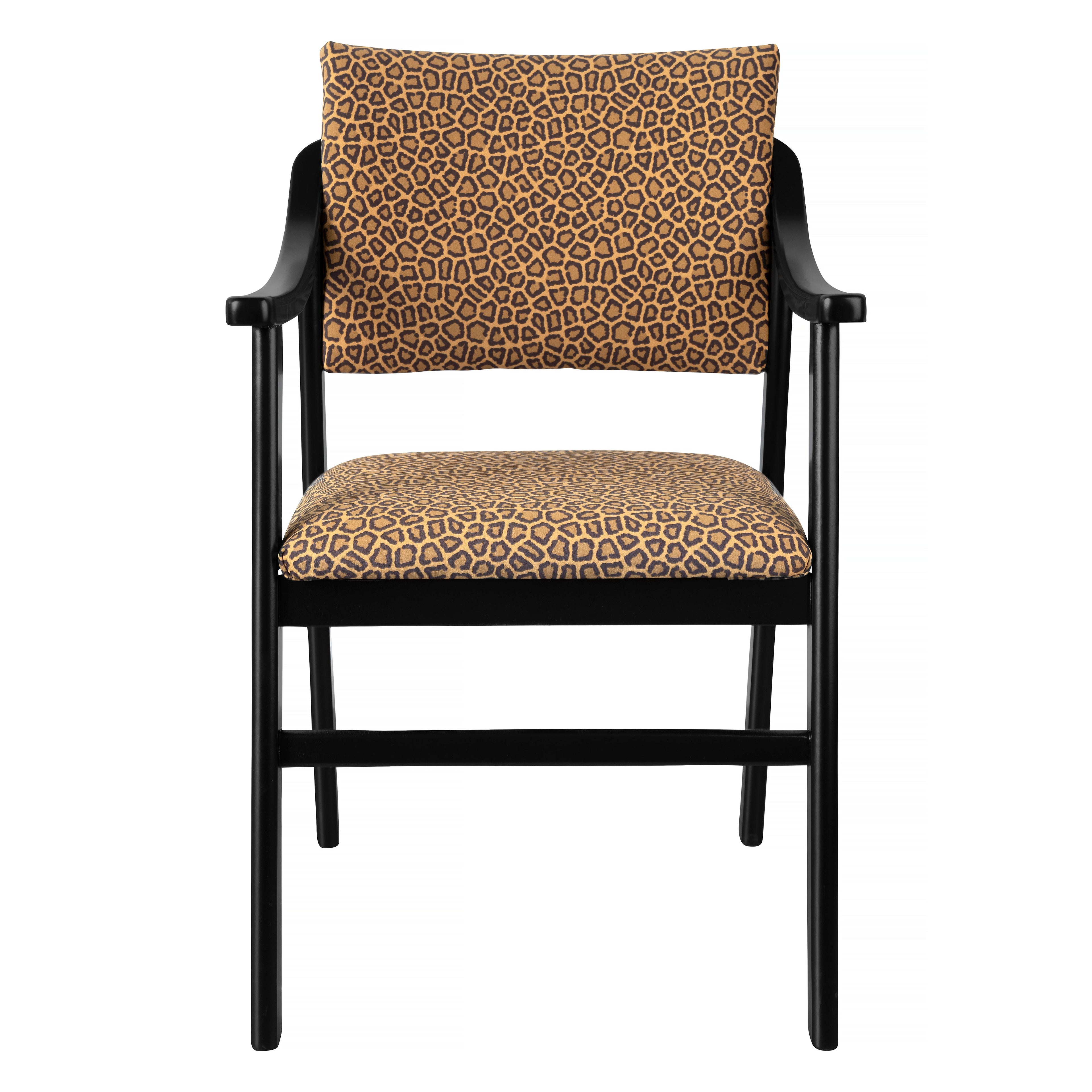 Chaise avec Accoudoirs Etienne Bois de Hêtre "Leopard"