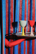 Ceramic Wine Glass "Salut" - Green - Multicolor