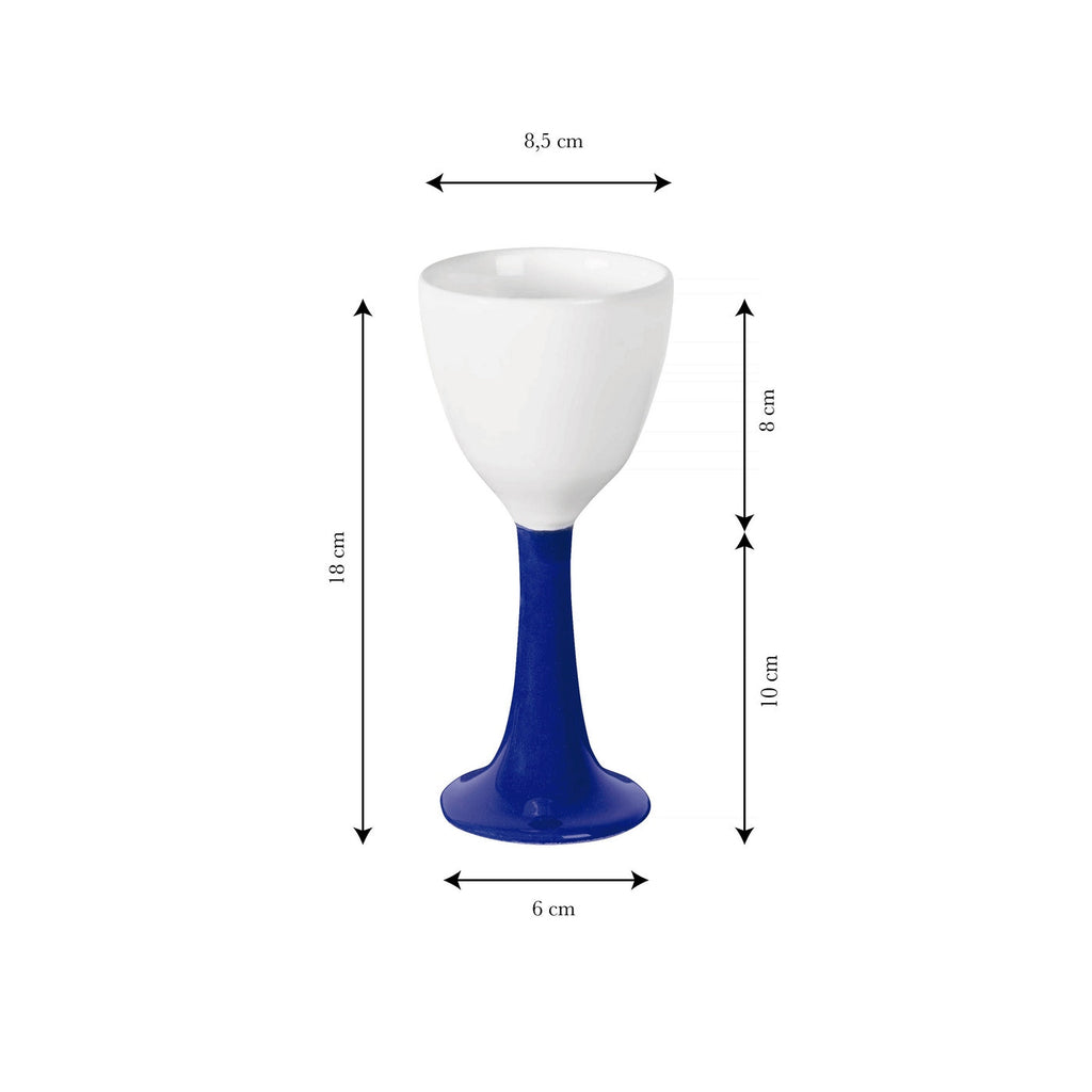 Ceramic Wine Glass "Salut" - White - Multicolor