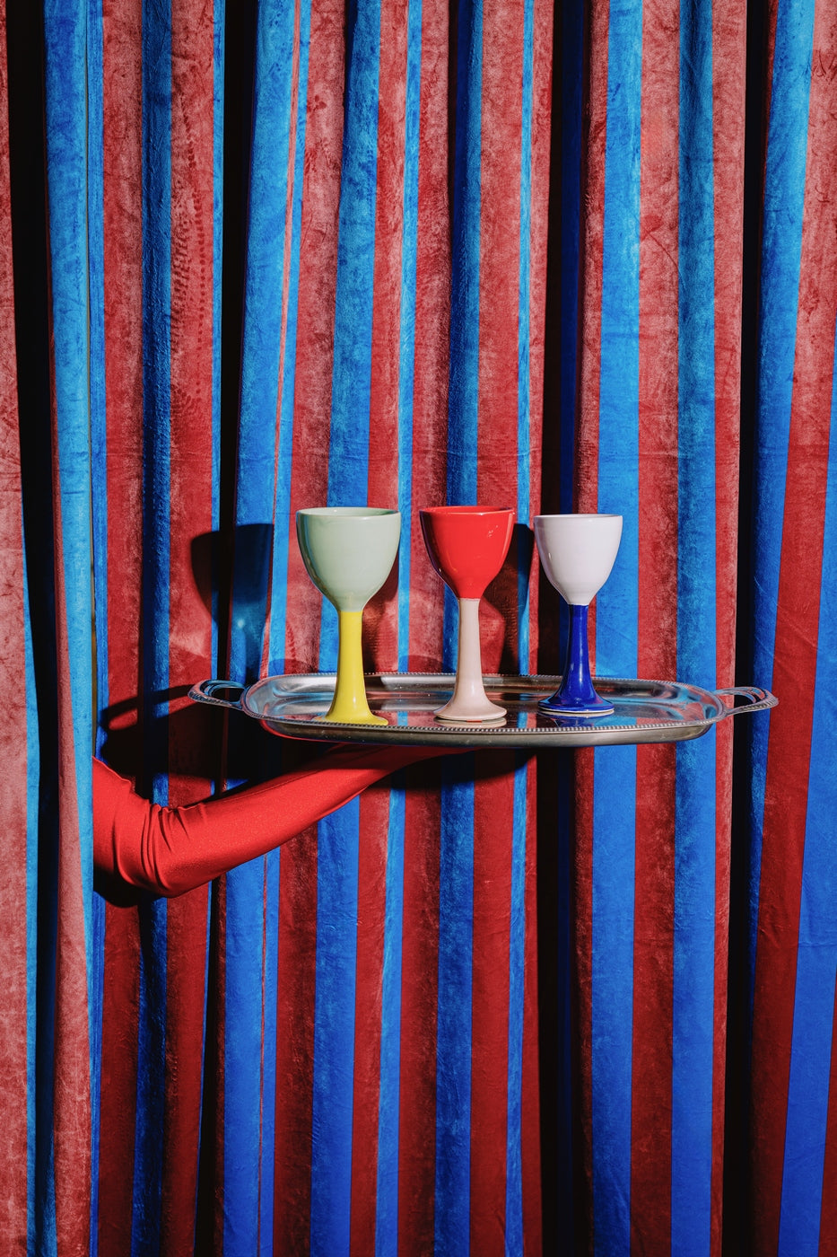 Ceramic Wine Glass "Salut" - Red - Multicolor