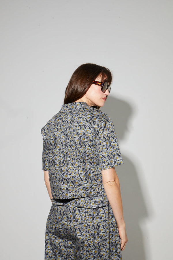 La Chemise Mael Flower Denim Fabriquée En Italie
