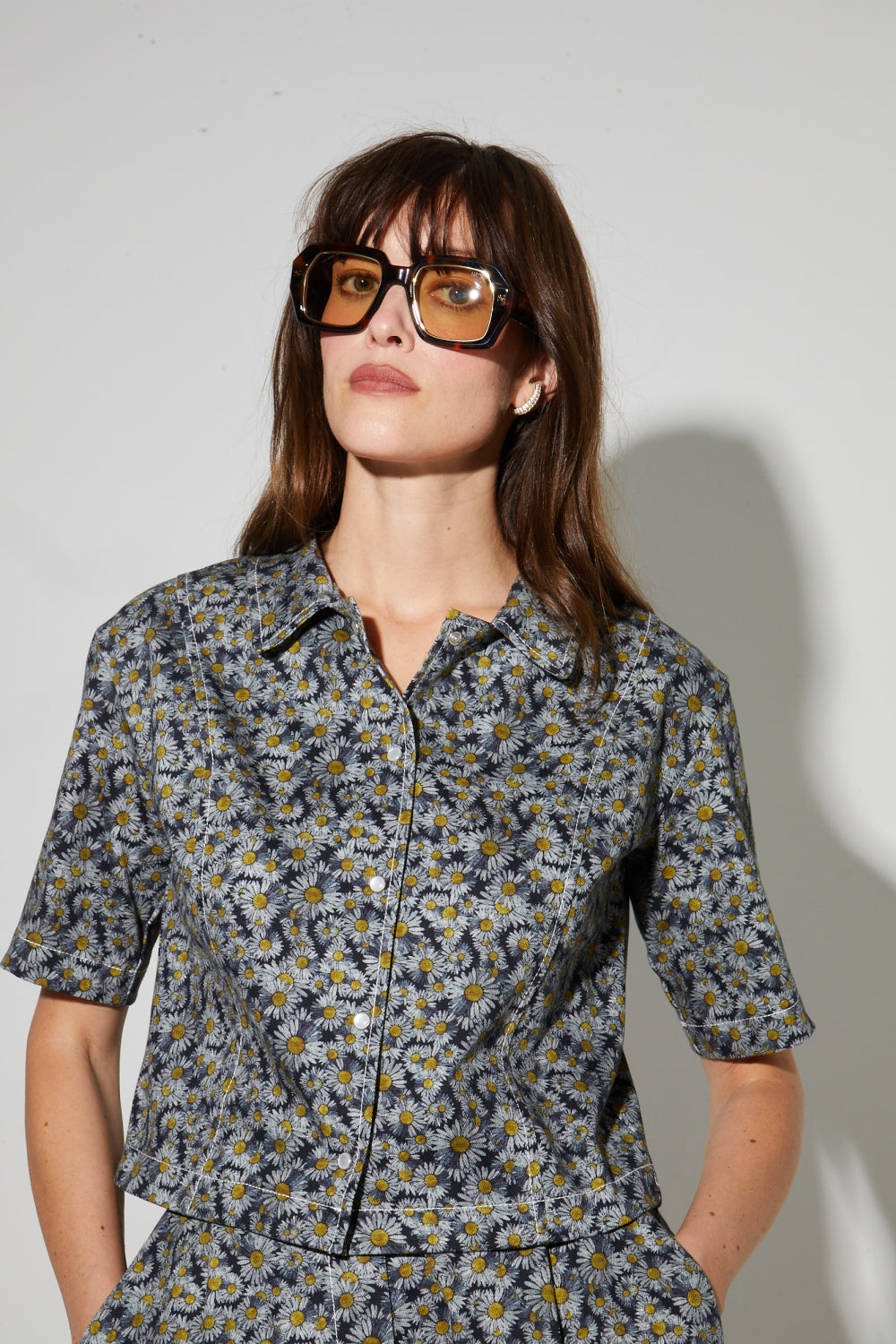 La Chemise Mael Flower Denim Fabriquée En Italie