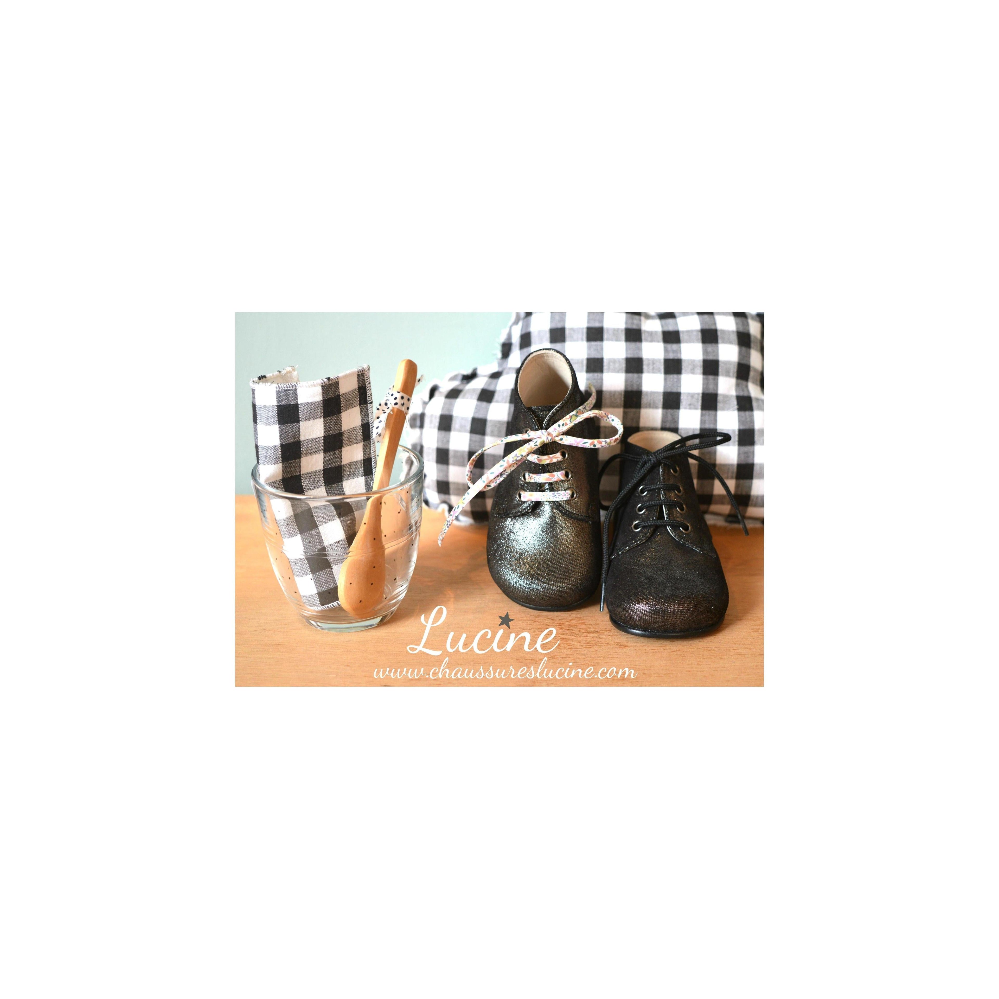 Chaussures Bébé Bottillons Arthur - Cuir Gris Foncé Irisé - Fille