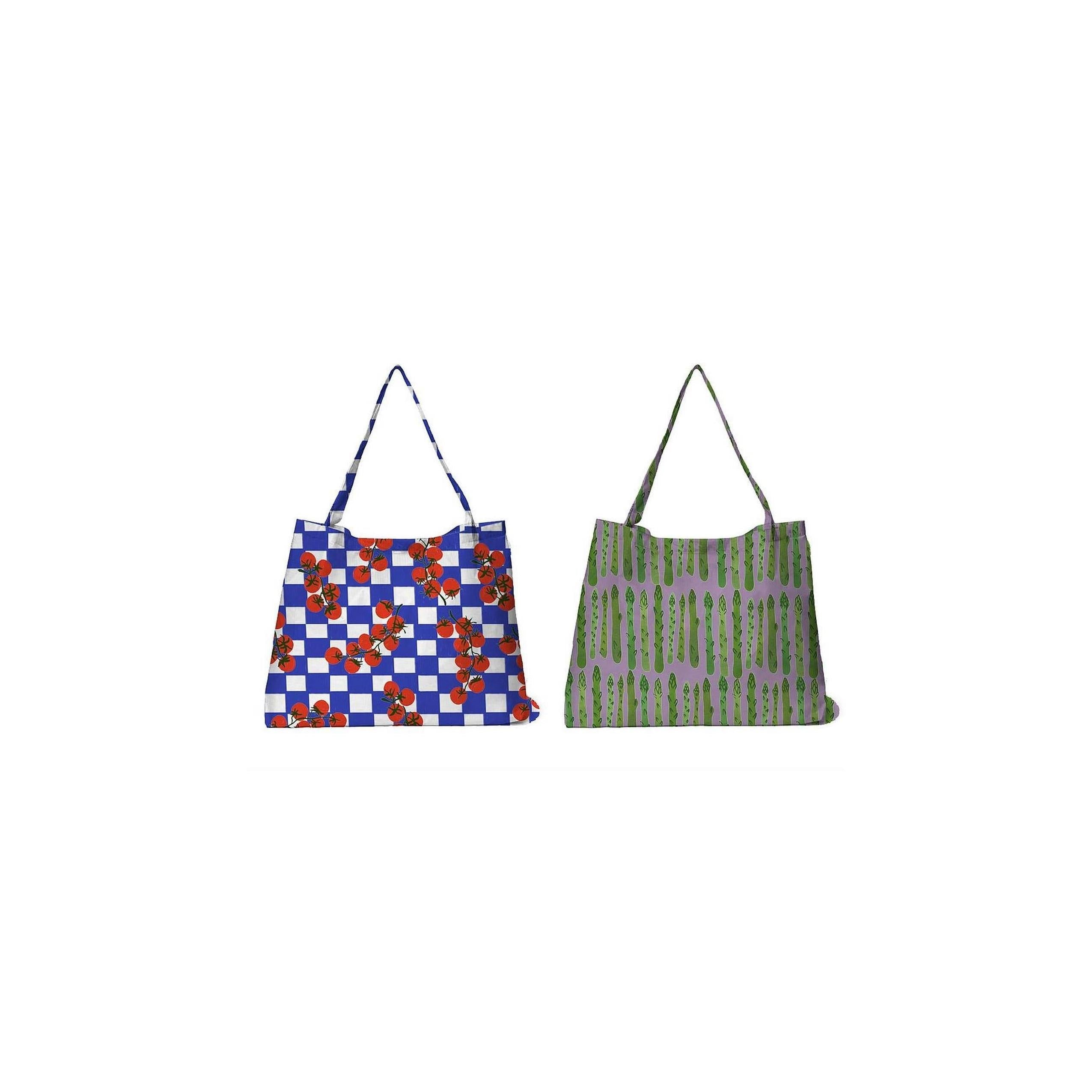 Set 2 Shopping Bag Vegs - Esparragos Tomate - Multicolor