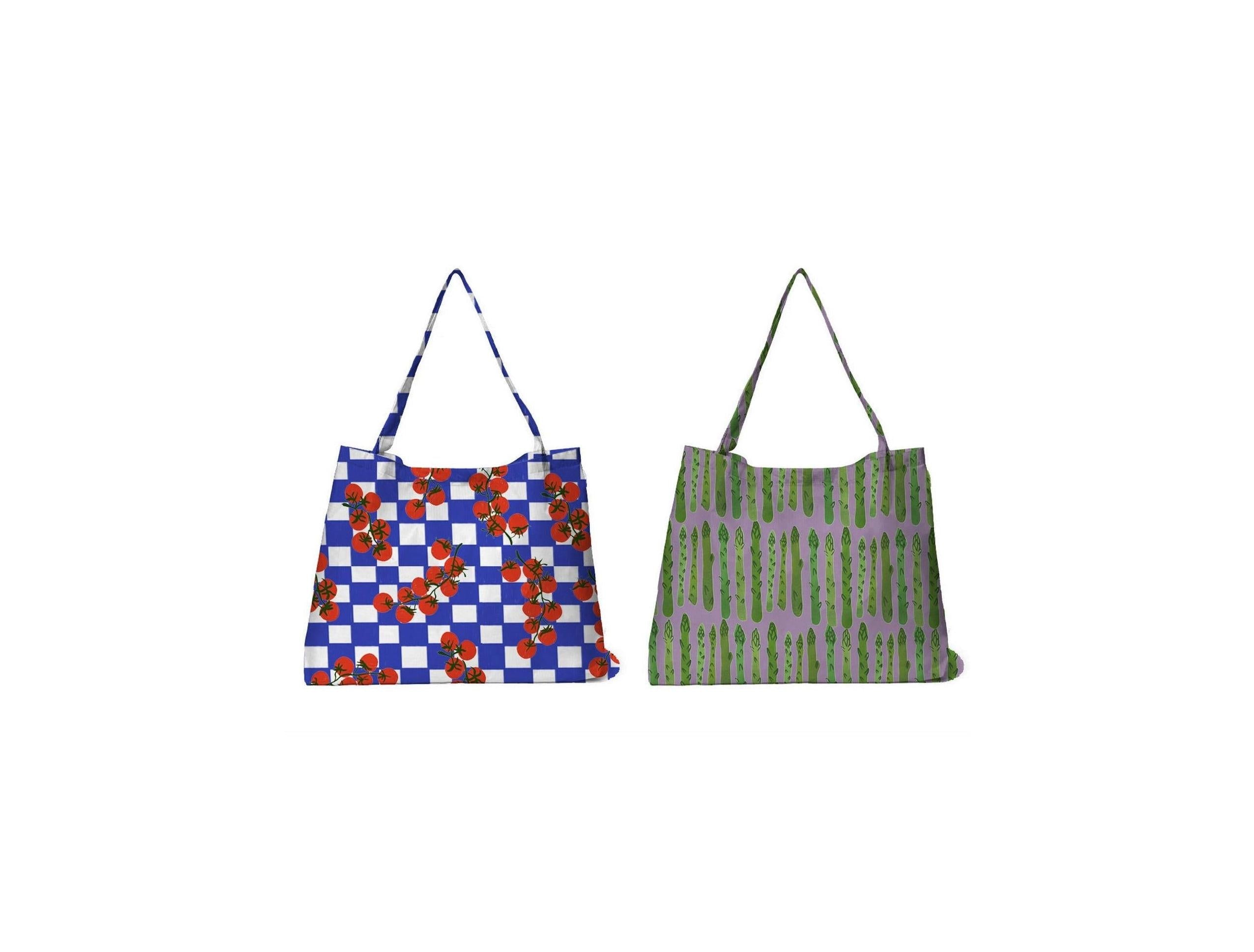 Set 2 Shopping Bag Vegs - Esparragos Tomate - Multicolor