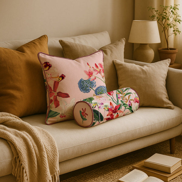 Coussin Orchidée Exotique - Multicolore