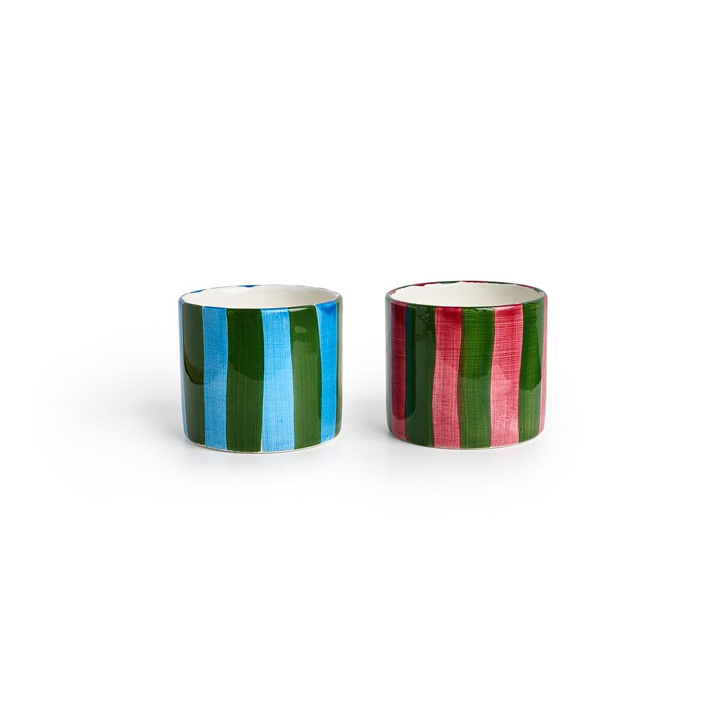Lot De 2 Tasses En Céramique - Wine Stipes