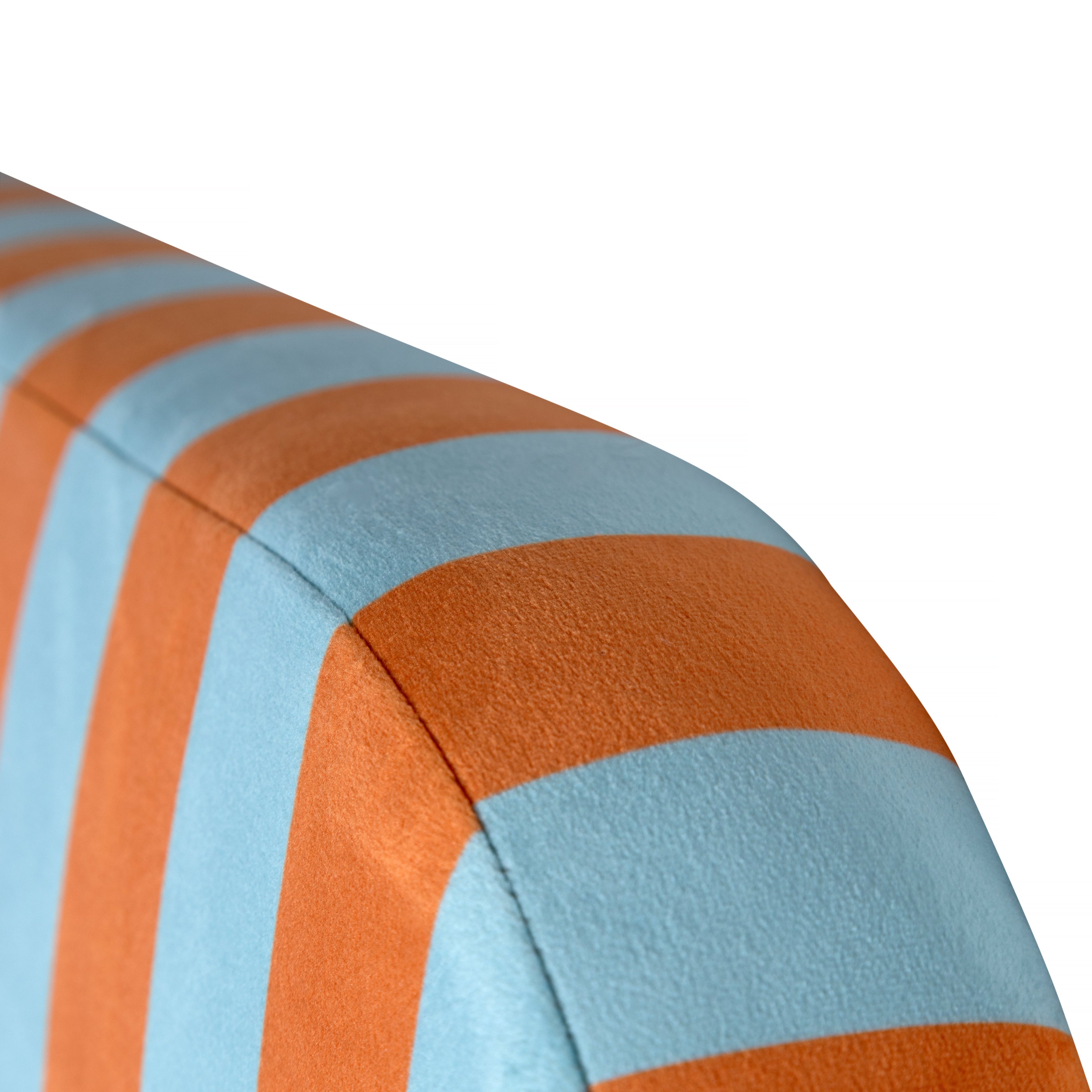 Tête de Lit Eddie Tapissée Velours 180 cm "Stripes Copper Blue"