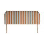 Tête de Lit Eddie Tapissée Velours 180 cm "Stripes Copper Blue"