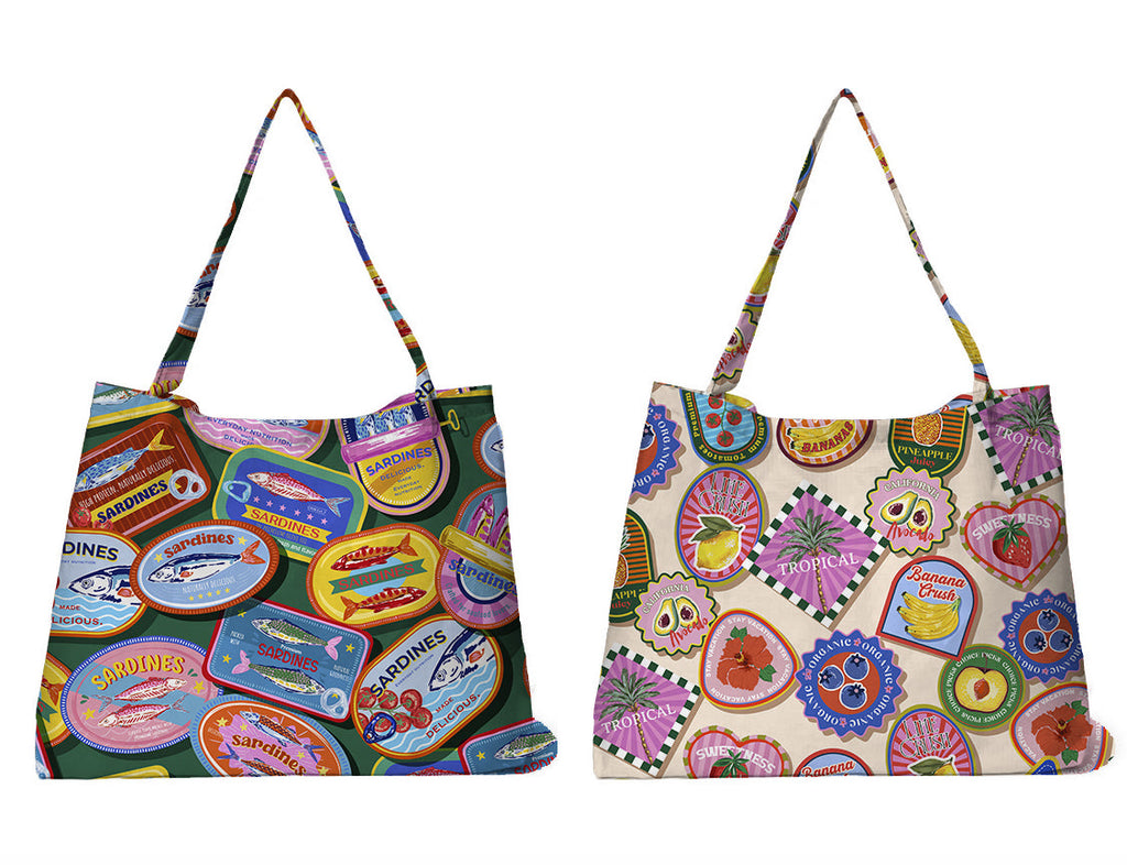 Set 2 Sacs de Courses Vegs "Fruits and Fish Clun"