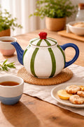 Théière en Céramique "Green Stripes"