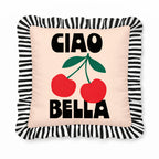 Coussin Velours à Volants "Ciao Bella"