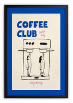 Cadre Moulure Noire 40x30 "Coffee Club Blue"
