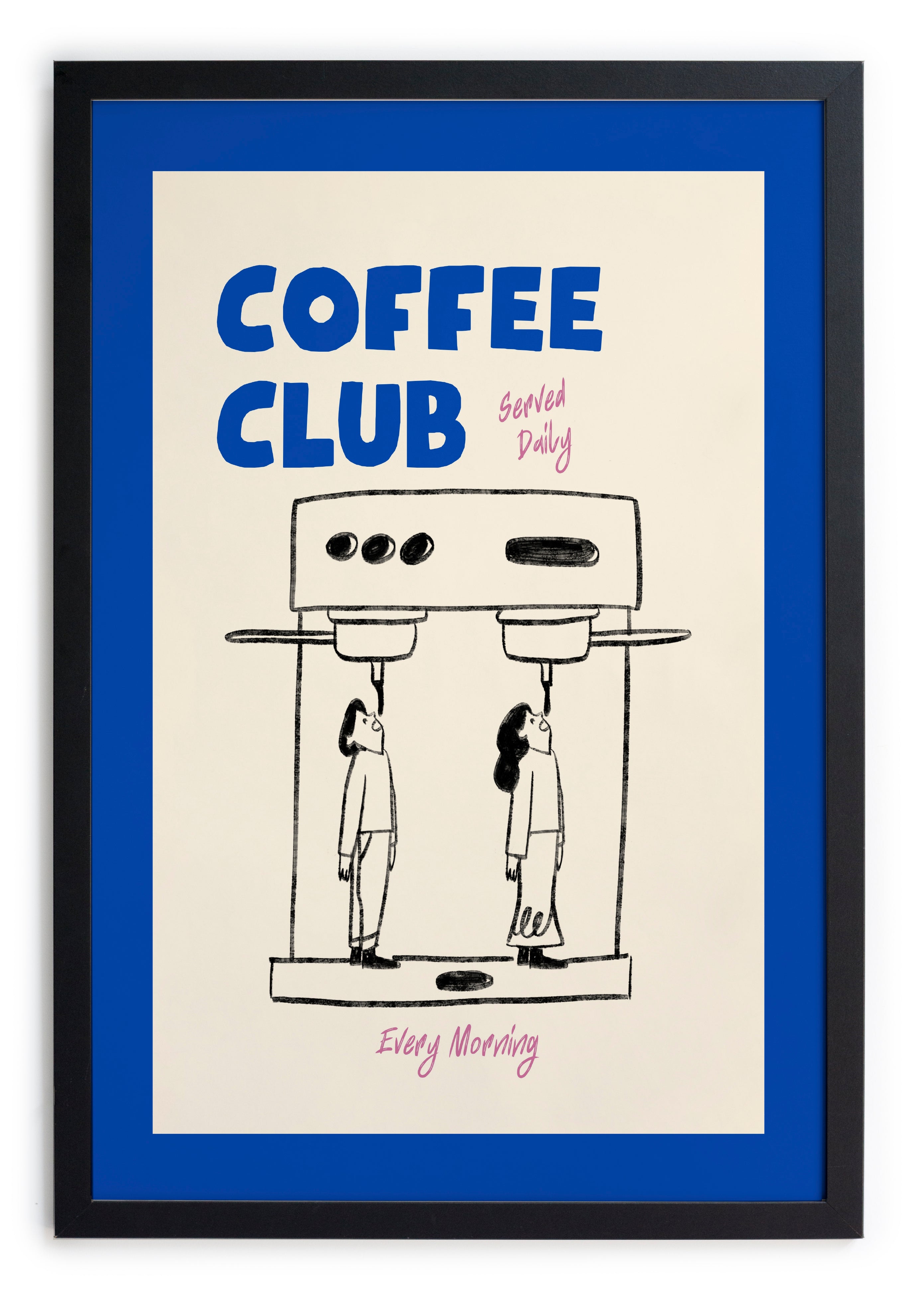 Cadre Moulure Noire 40x30 "Coffee Club Blue"