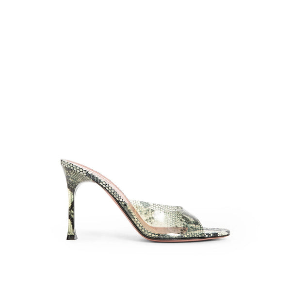 Sandales - Amina Muaddi Alexa Glass 95 Snake - Green
