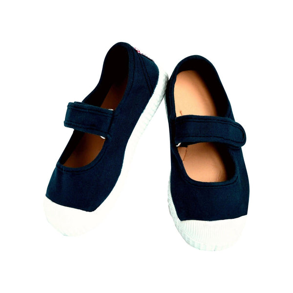 Chaussures En Toiles Ballerines Babies Scratch - Bleu Marine - Fille