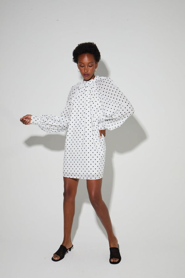 Robe Ilona Voile Pois, Fabriquée En Italie