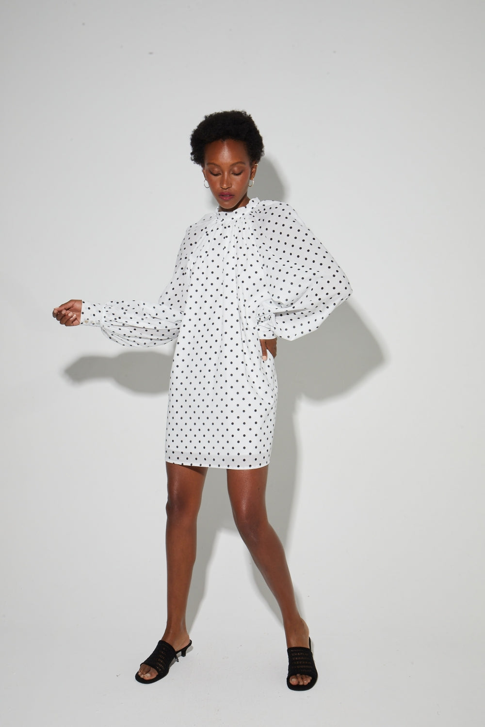 Robe Ilona Voile Pois, Fabriquée En Italie